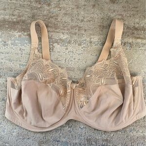 Panache Superbra Melody 6055 Bra Underwired Lace Detail Nude Opaque: 40GG